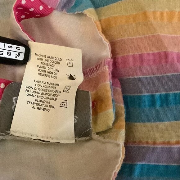 Emily Rose Seersucker Flip Flop Dress 2T Rainbow Striped With Polka Dot Bow - Picture 5 of 13